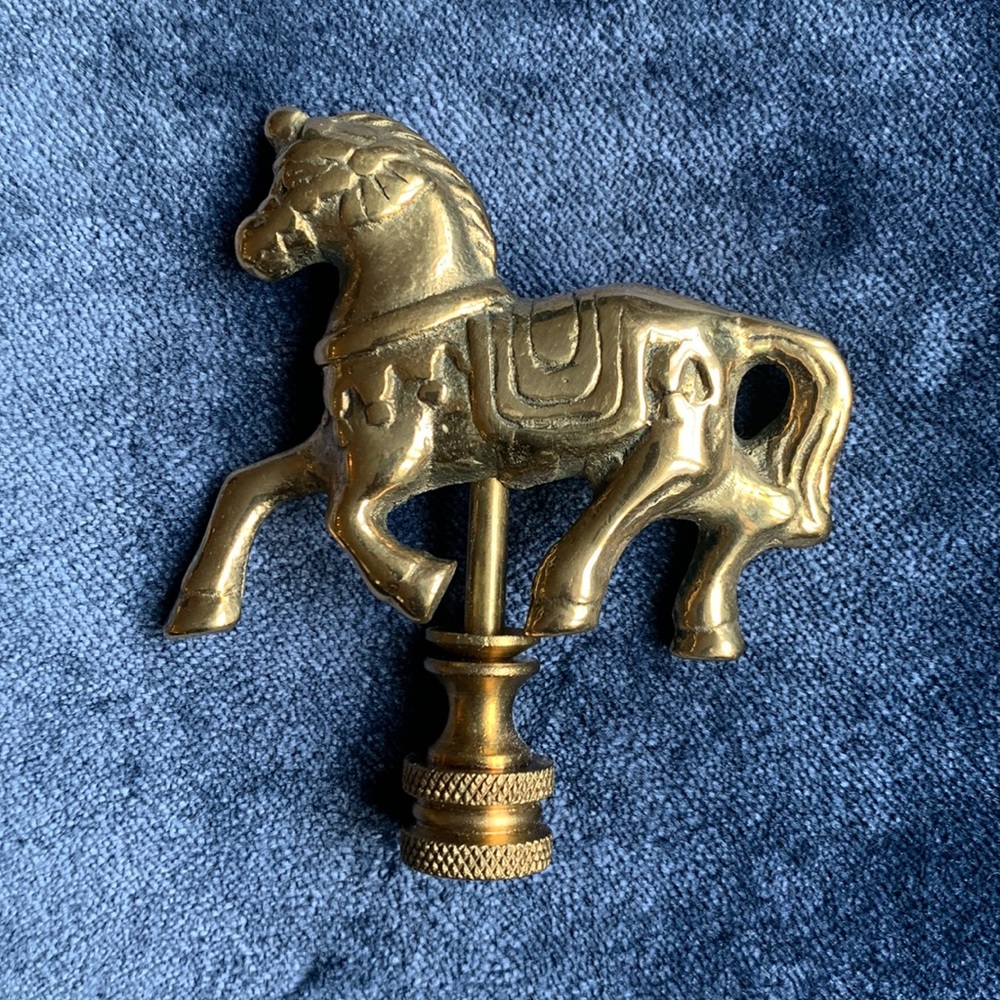 Vintage Brass Carousel Horse Lamp Finial